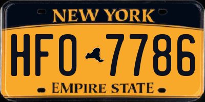 NY license plate HFO7786