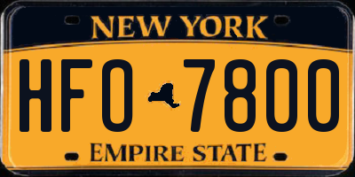 NY license plate HFO7800