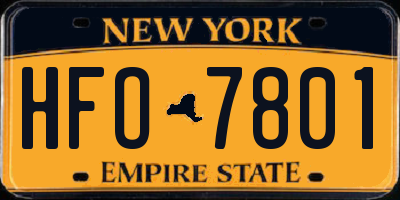 NY license plate HFO7801