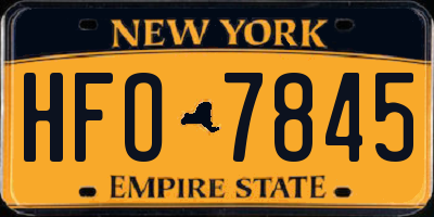 NY license plate HFO7845