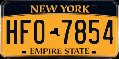 NY license plate HFO7854