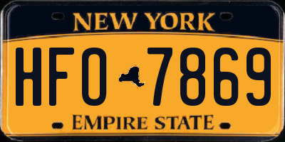 NY license plate HFO7869