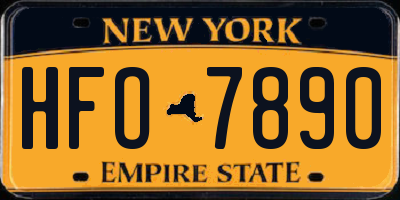 NY license plate HFO7890