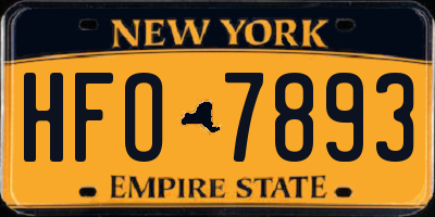 NY license plate HFO7893