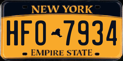 NY license plate HFO7934