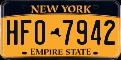 NY license plate HFO7942