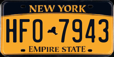 NY license plate HFO7943