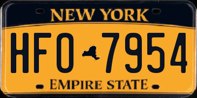 NY license plate HFO7954