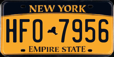 NY license plate HFO7956