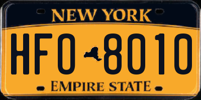 NY license plate HFO8010