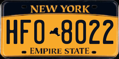 NY license plate HFO8022