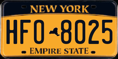 NY license plate HFO8025