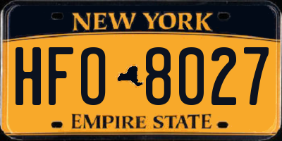 NY license plate HFO8027