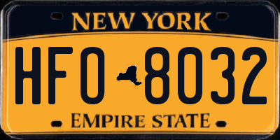 NY license plate HFO8032