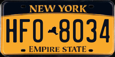 NY license plate HFO8034
