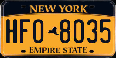 NY license plate HFO8035