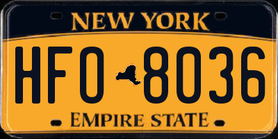 NY license plate HFO8036