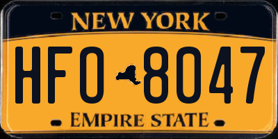 NY license plate HFO8047