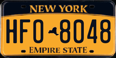 NY license plate HFO8048
