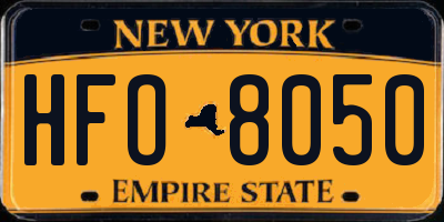 NY license plate HFO8050