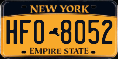 NY license plate HFO8052