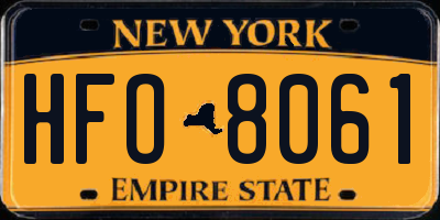 NY license plate HFO8061