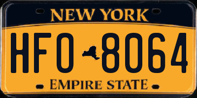 NY license plate HFO8064