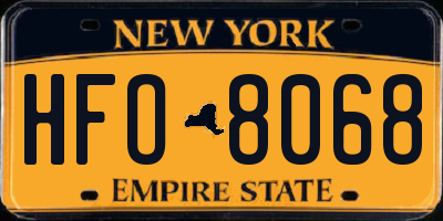NY license plate HFO8068