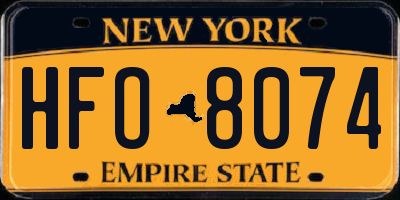 NY license plate HFO8074