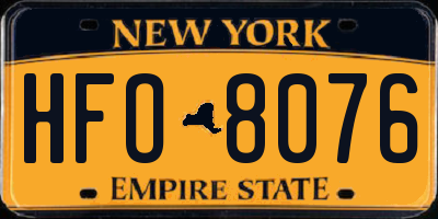 NY license plate HFO8076