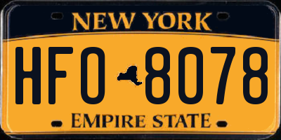 NY license plate HFO8078