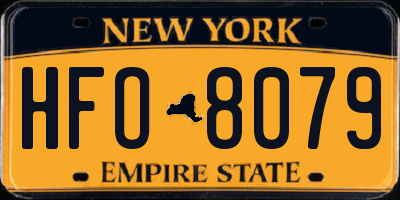 NY license plate HFO8079