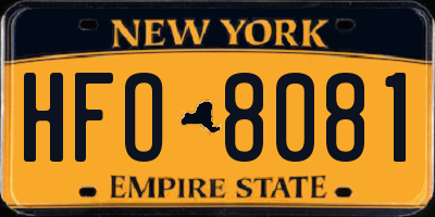 NY license plate HFO8081