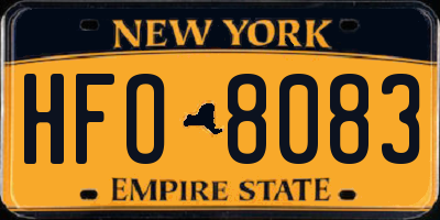 NY license plate HFO8083