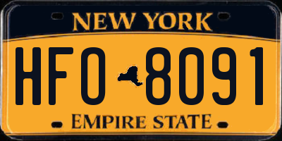 NY license plate HFO8091