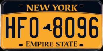 NY license plate HFO8096