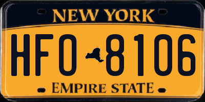 NY license plate HFO8106