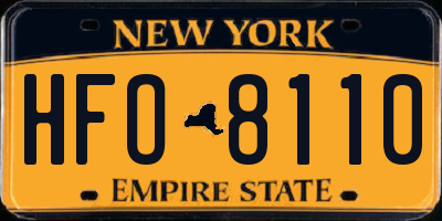 NY license plate HFO8110