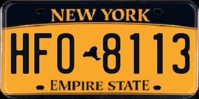 NY license plate HFO8113