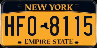 NY license plate HFO8115