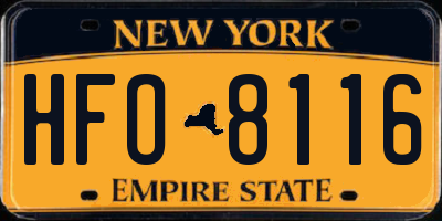 NY license plate HFO8116