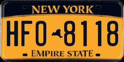 NY license plate HFO8118