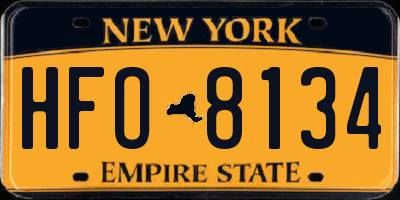 NY license plate HFO8134