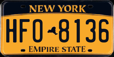 NY license plate HFO8136