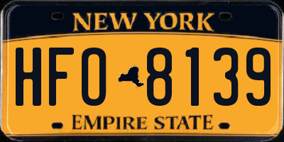 NY license plate HFO8139