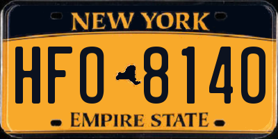 NY license plate HFO8140