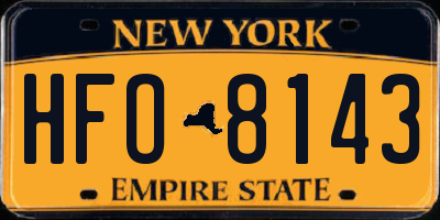 NY license plate HFO8143