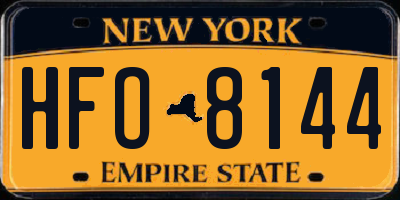 NY license plate HFO8144