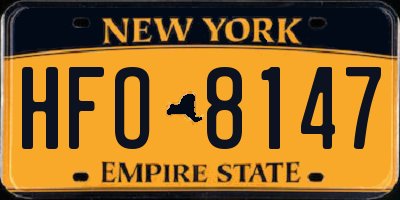 NY license plate HFO8147