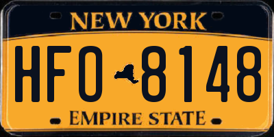 NY license plate HFO8148